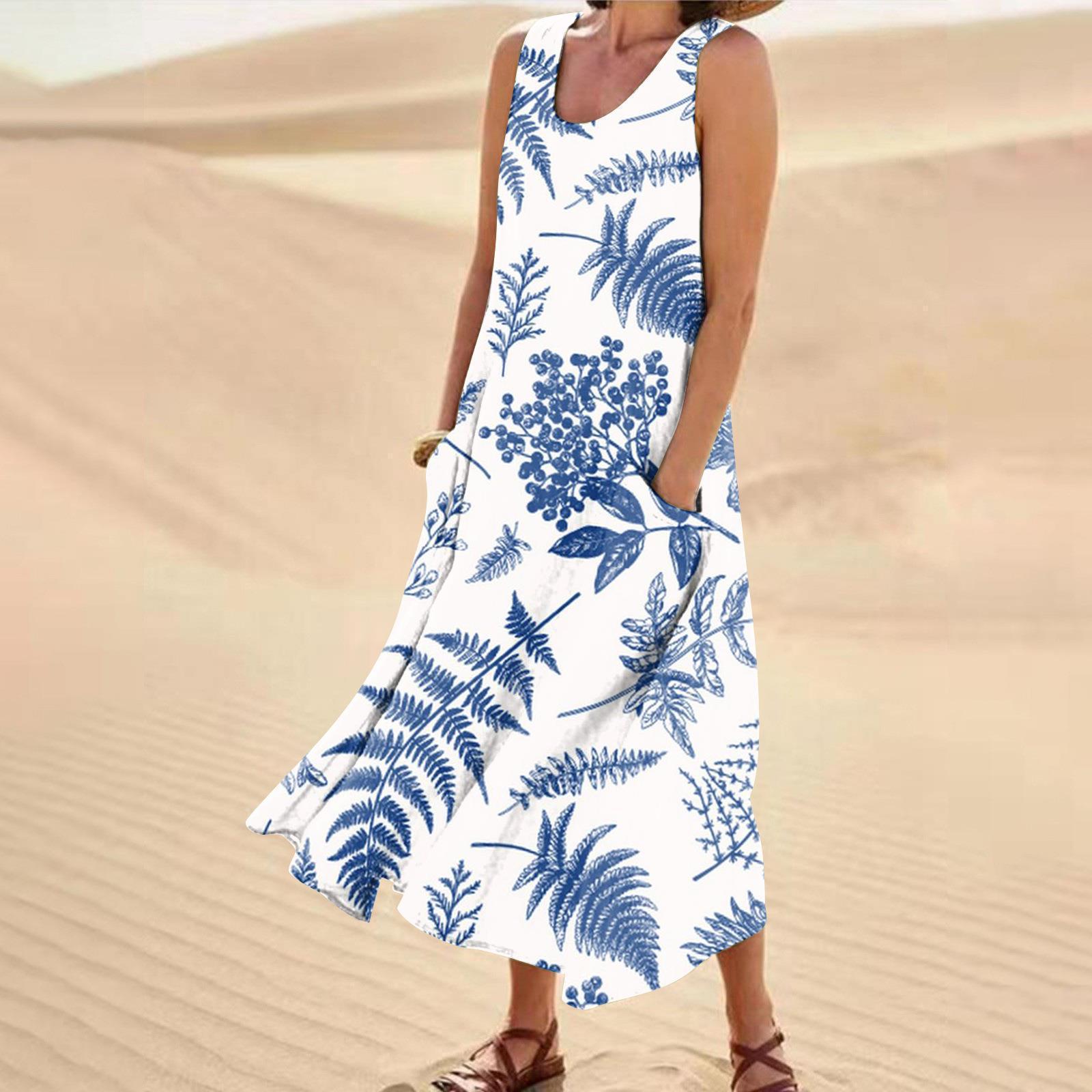 Landscape Floral Maxi Dress Slim Fit Casual Skirt 13Style - Shop at LoveMi