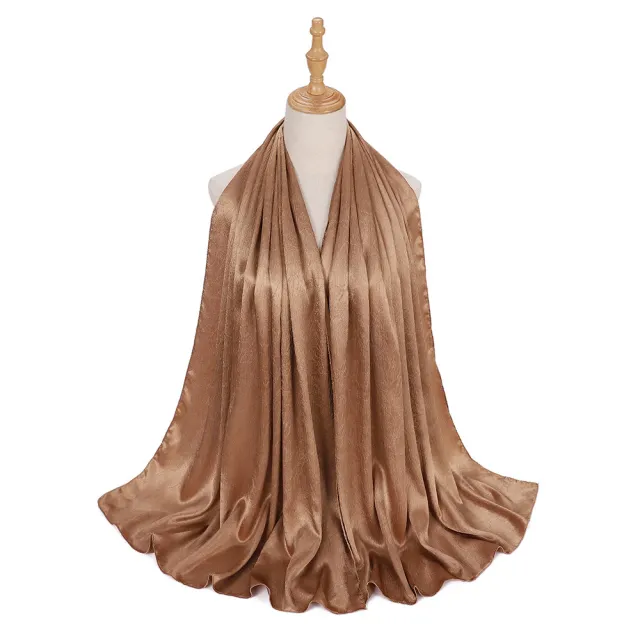 New Silk like Silky Satin Scarf 7 Golden Camel Color - Shop at LoveMi