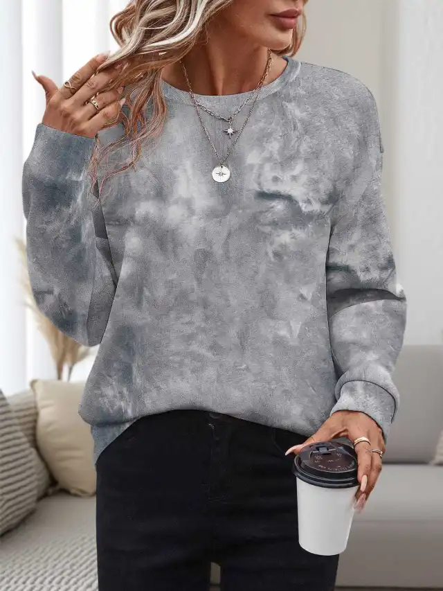 Women's 3D Printed Round Neck Pullover Leisure Loose Sweater Wa32Jl050717Y600 2Xl - Shop at LoveMi