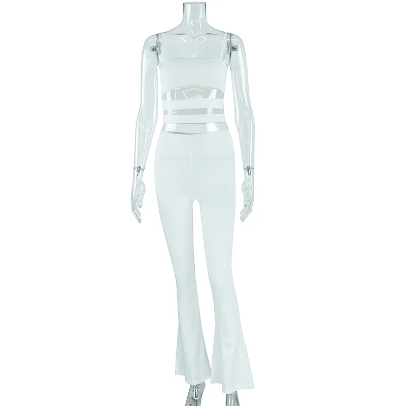 Body-hugging Suit Hollow Camisole Straight Simple - Off White