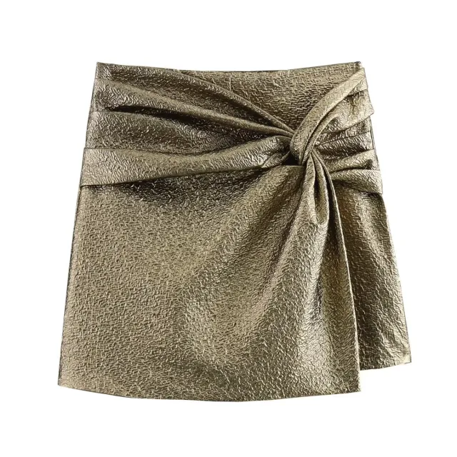 Women's High Waist Slimming Casual Pants Short Pantskirt Gold - Shop at LoveMi