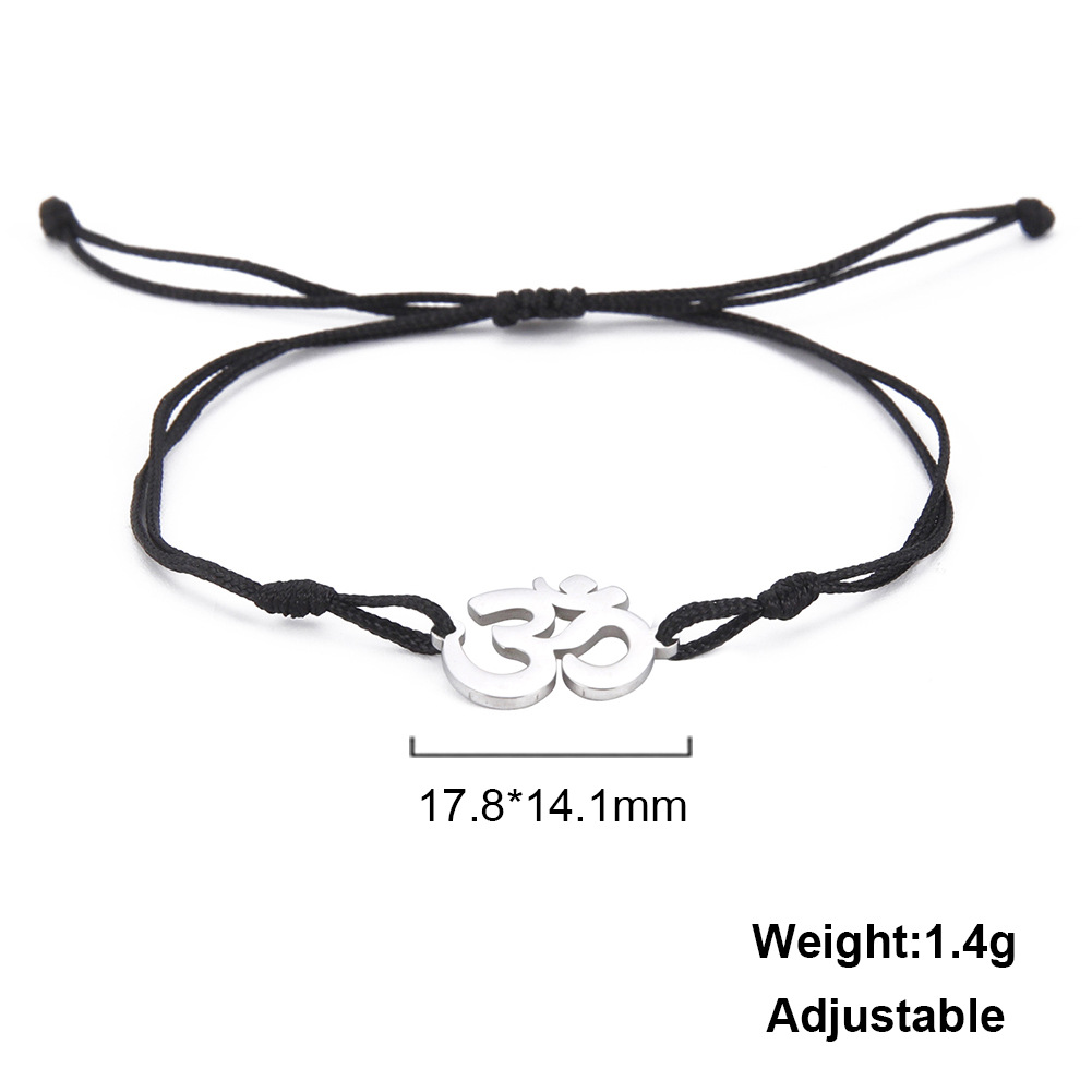 Titanium Steel Gold Indian Yoga Symbol Bracelet