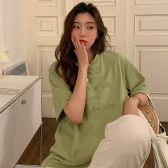 Women's Casual Letter Short Sleeve - Apple Green - View 1