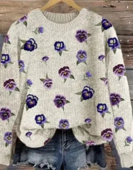 Women's Loose fit Crew neck Long sleeve Top Pprt Ns Ylwy304 S - Shop at LoveMi
