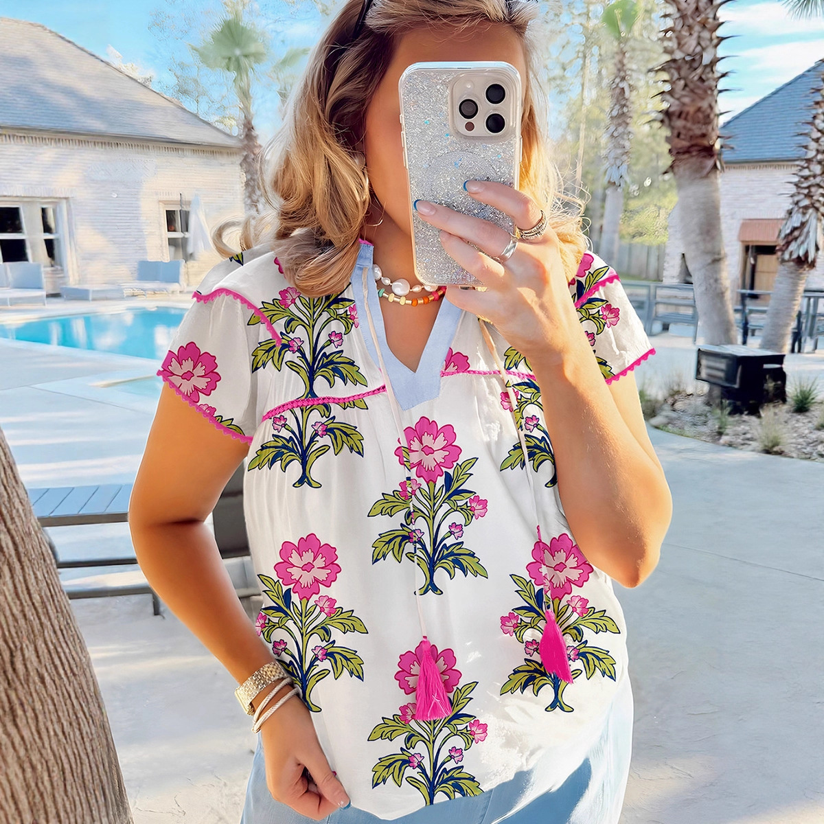 Fashionable All-match Printed Top For Women