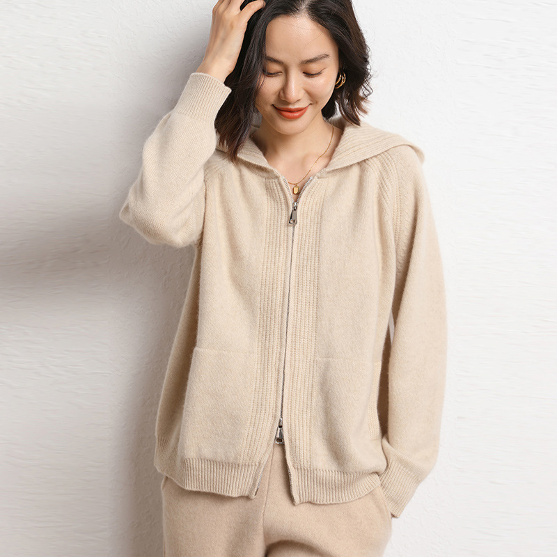 Women's Hooded Loose Knitted Cardigan Coat