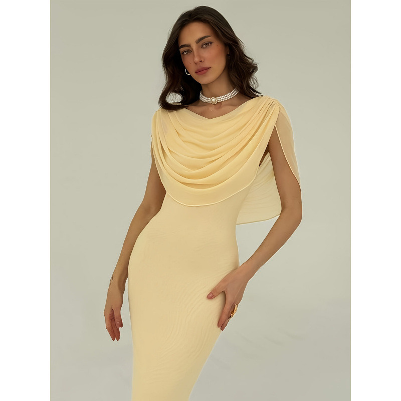 Elegant Solid Color Slim Fit Dress For Women Picture Color M - Shop at LoveMi