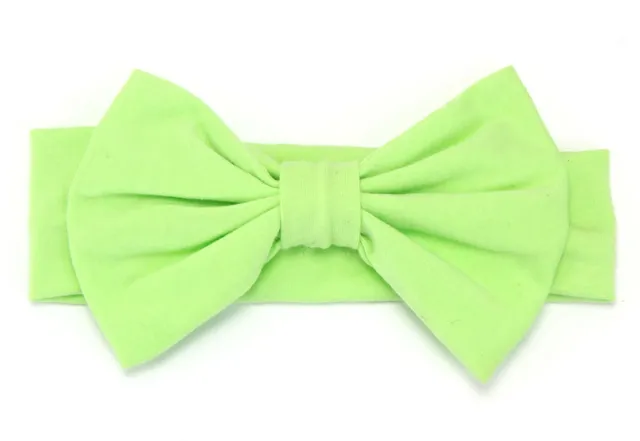 Babies' Headwear Cotton Hair Band 16 Colors Big Bow Grass Green - Shop at LoveMi