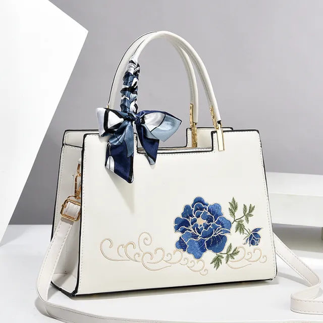 Large Capacity Embroidered Women Bag White - Shop at LoveMi