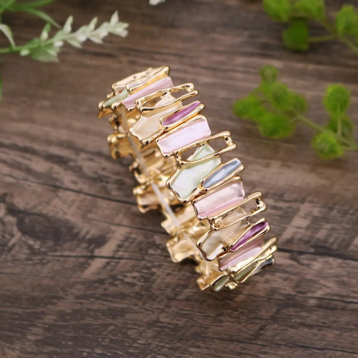 Irregular Colorful Oil Necklace Alloy Bracelet Stitching Women's Bracelet