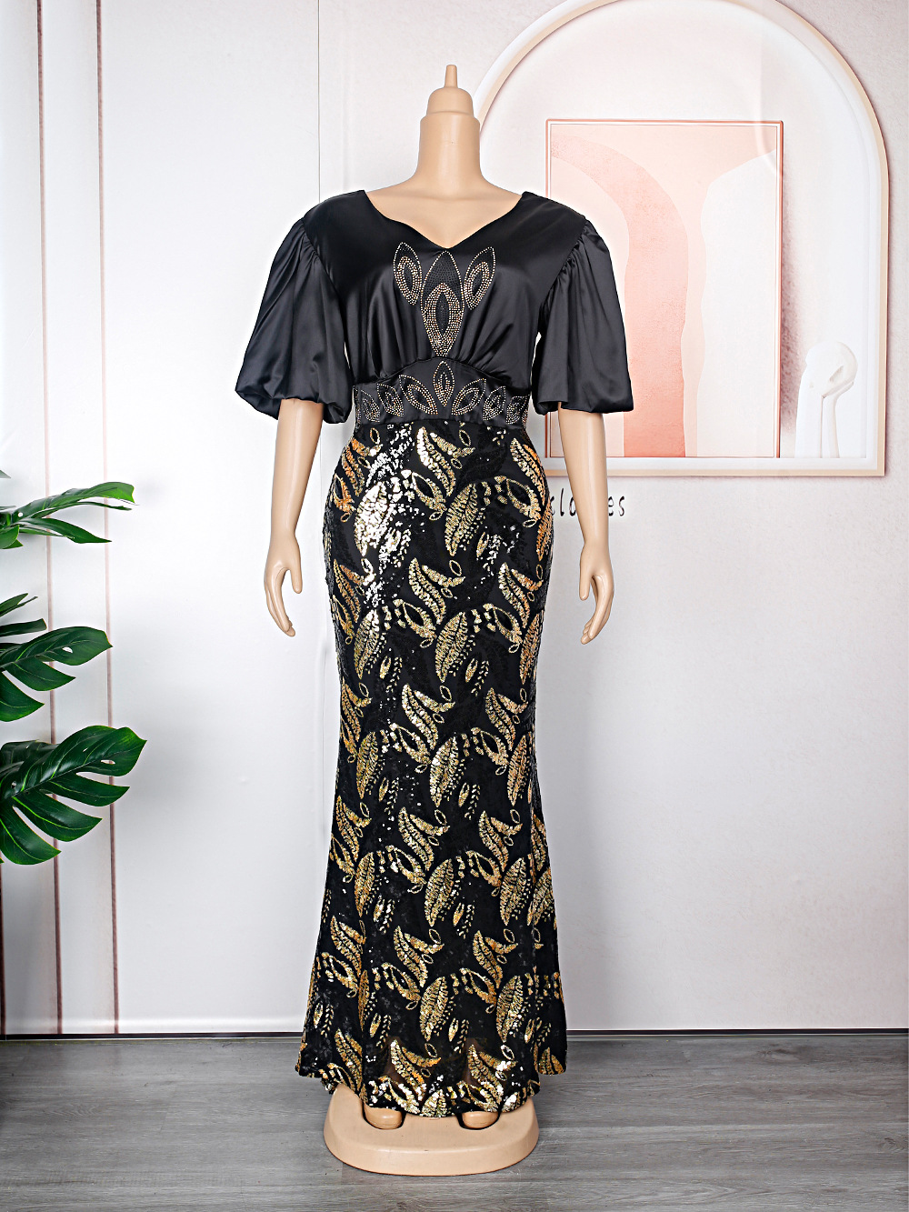 Sequin Chiffon Maxi Dress, picture 9 of 10