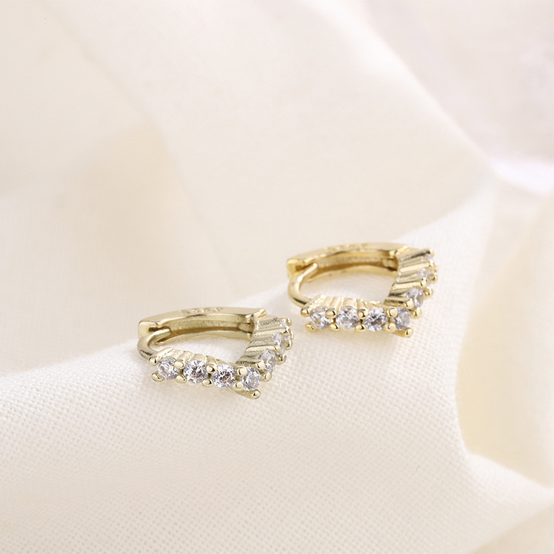 Korean-style Elegant Stone-Inlaid Earring Set Of Four Styles