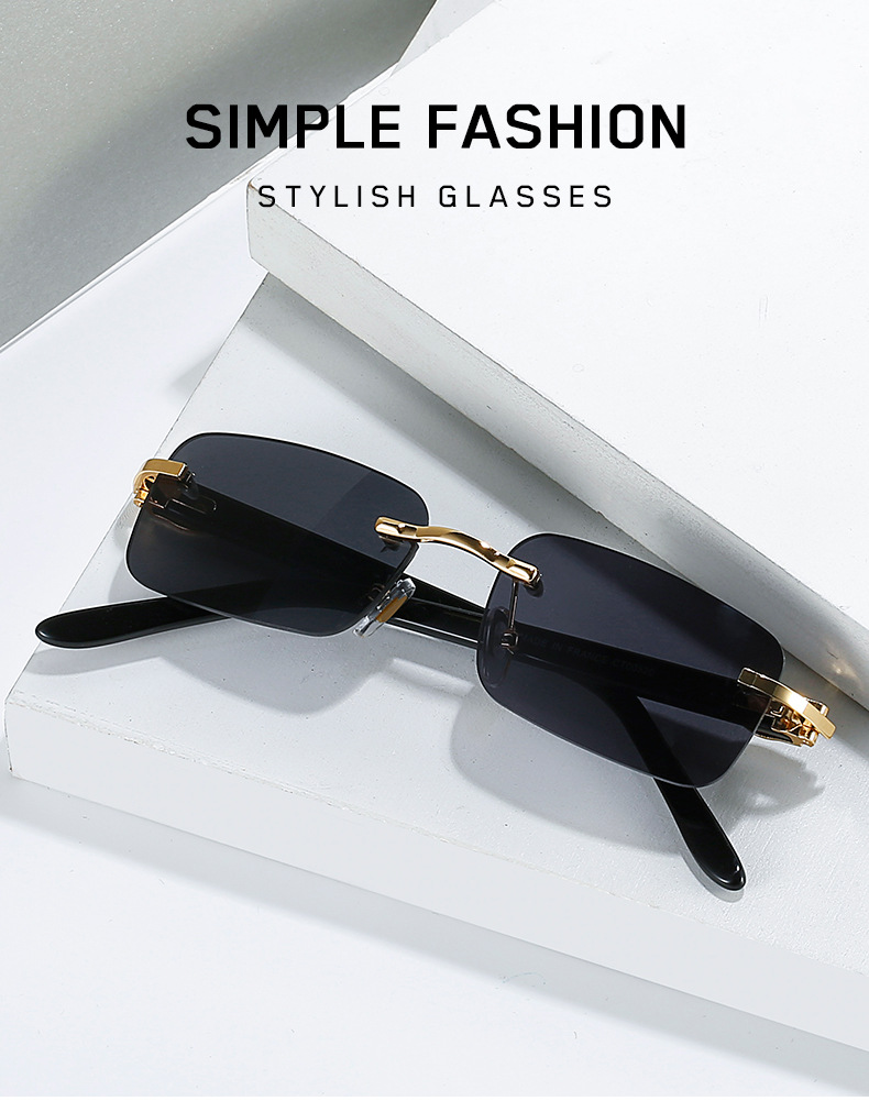 Title 2, Small Square Frameless Acetate Sunglasses