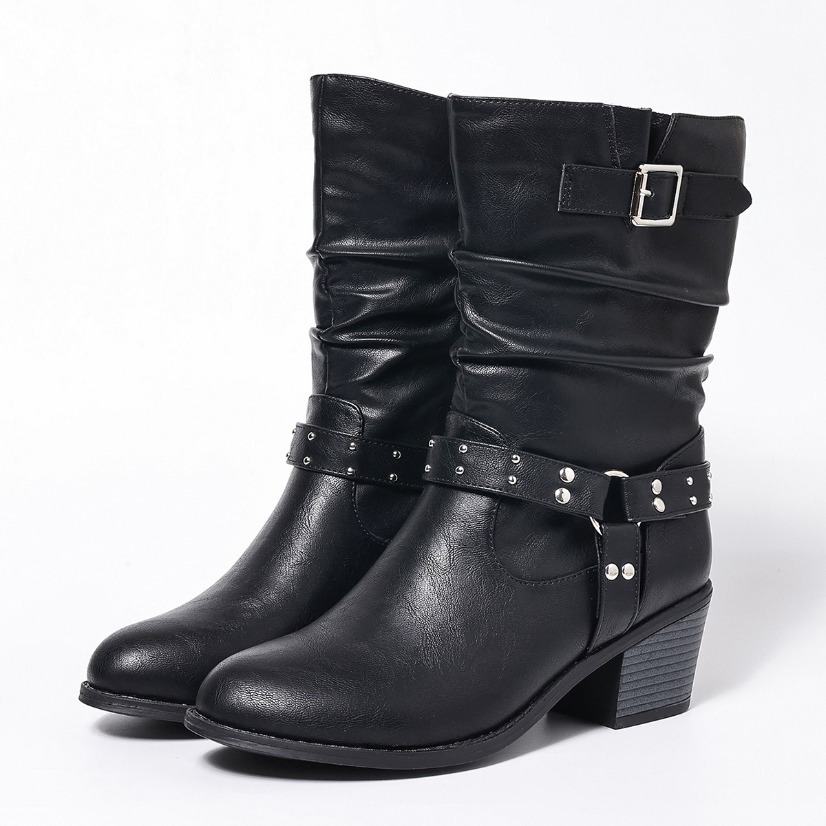 Suede Mid-Calf Boots