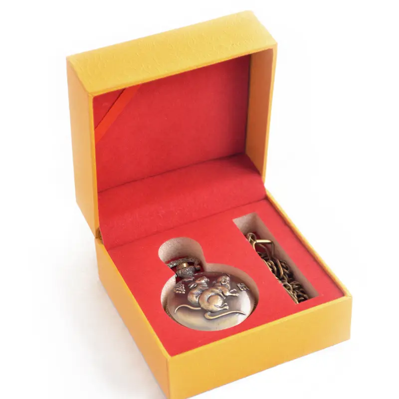 Bronze Retro Vintage Zodiac Quartz Pocket Watch