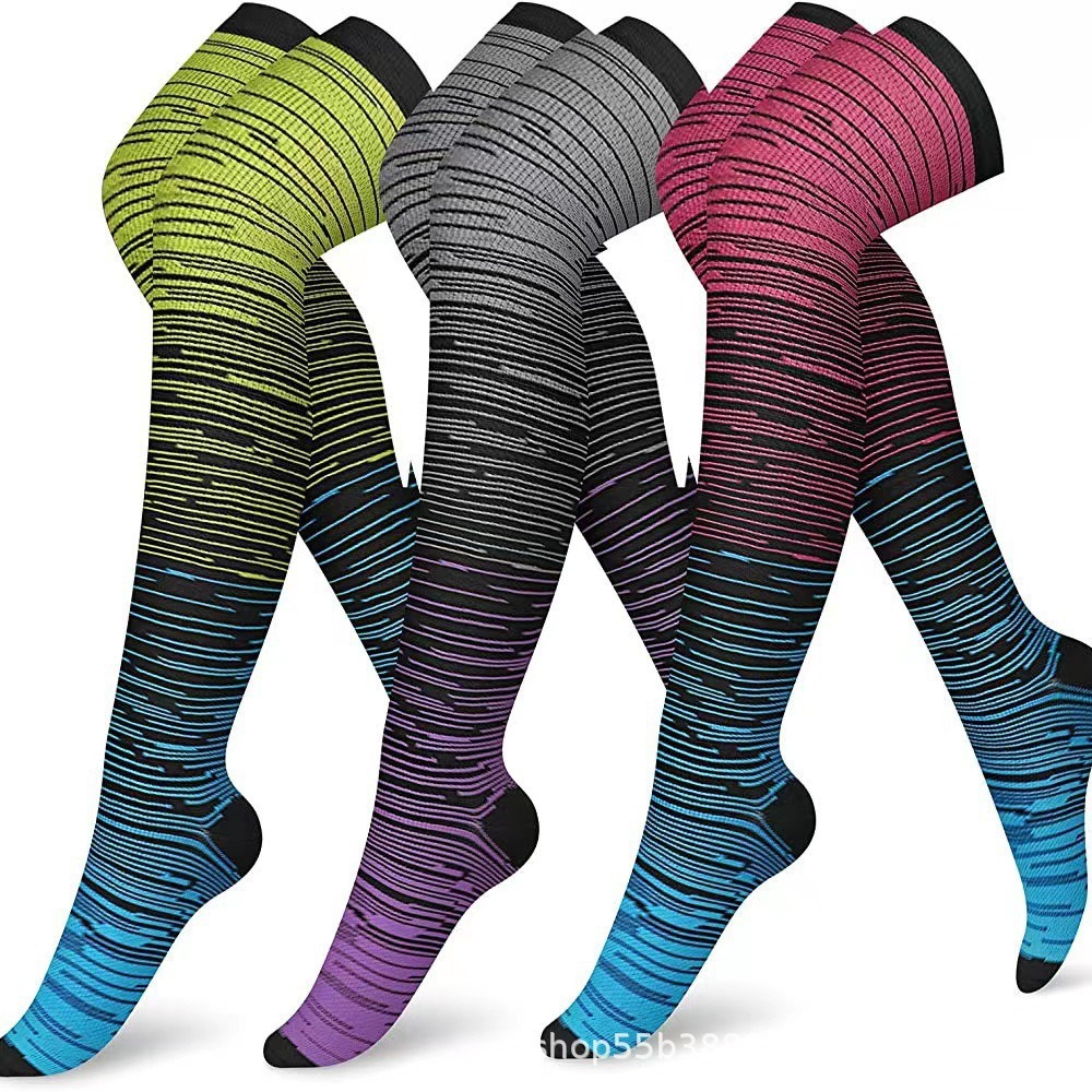 New Outdoor Elastic Sports Running Cycling Long Compression Socks