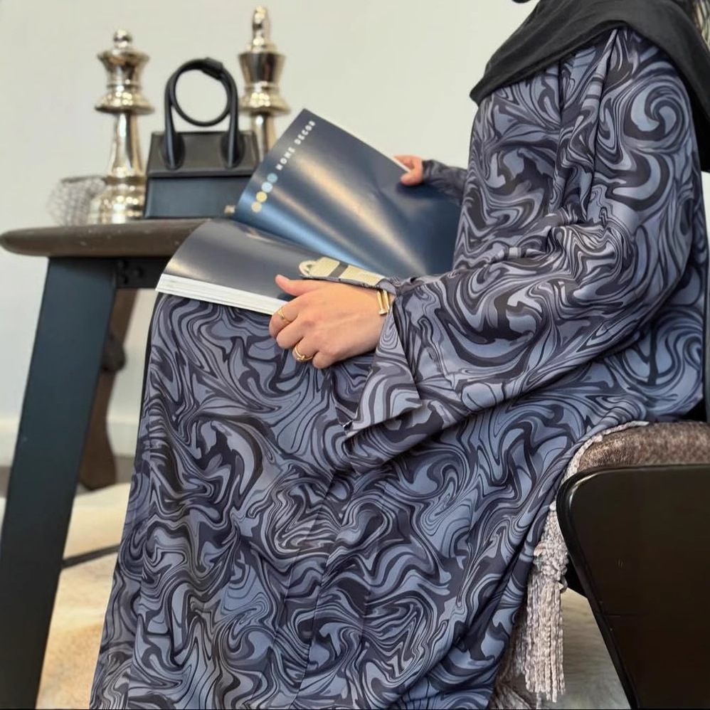 Printed Waist Ankle-length Printed Dress