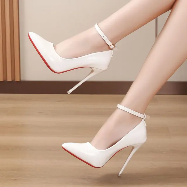Spring And Autumn High Heels Stiletto Heel Shallow Mouth White - Shop at LoveMi