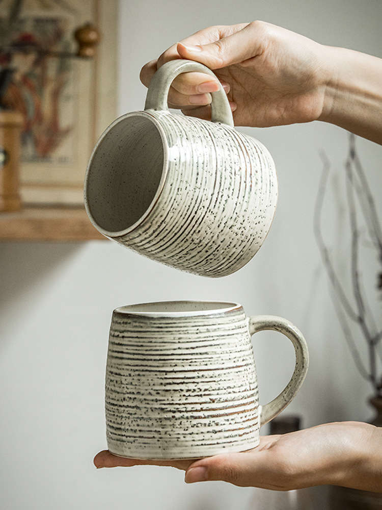 Ceramic Retro Distressed Feeling Japanese Style Big Belly Drinking Cup