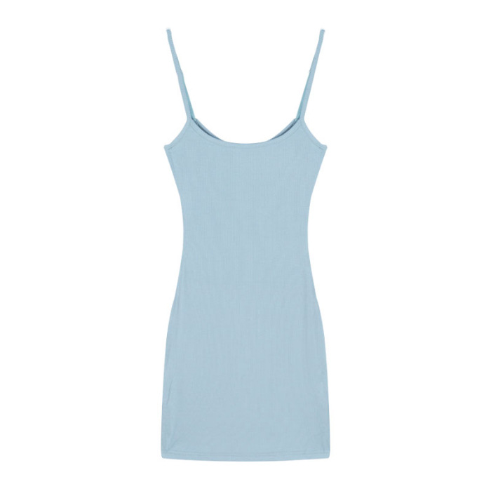Sexy Hot Girl Cool Low cut Camisole Dress Women Summer Blue - Shop at LoveMi