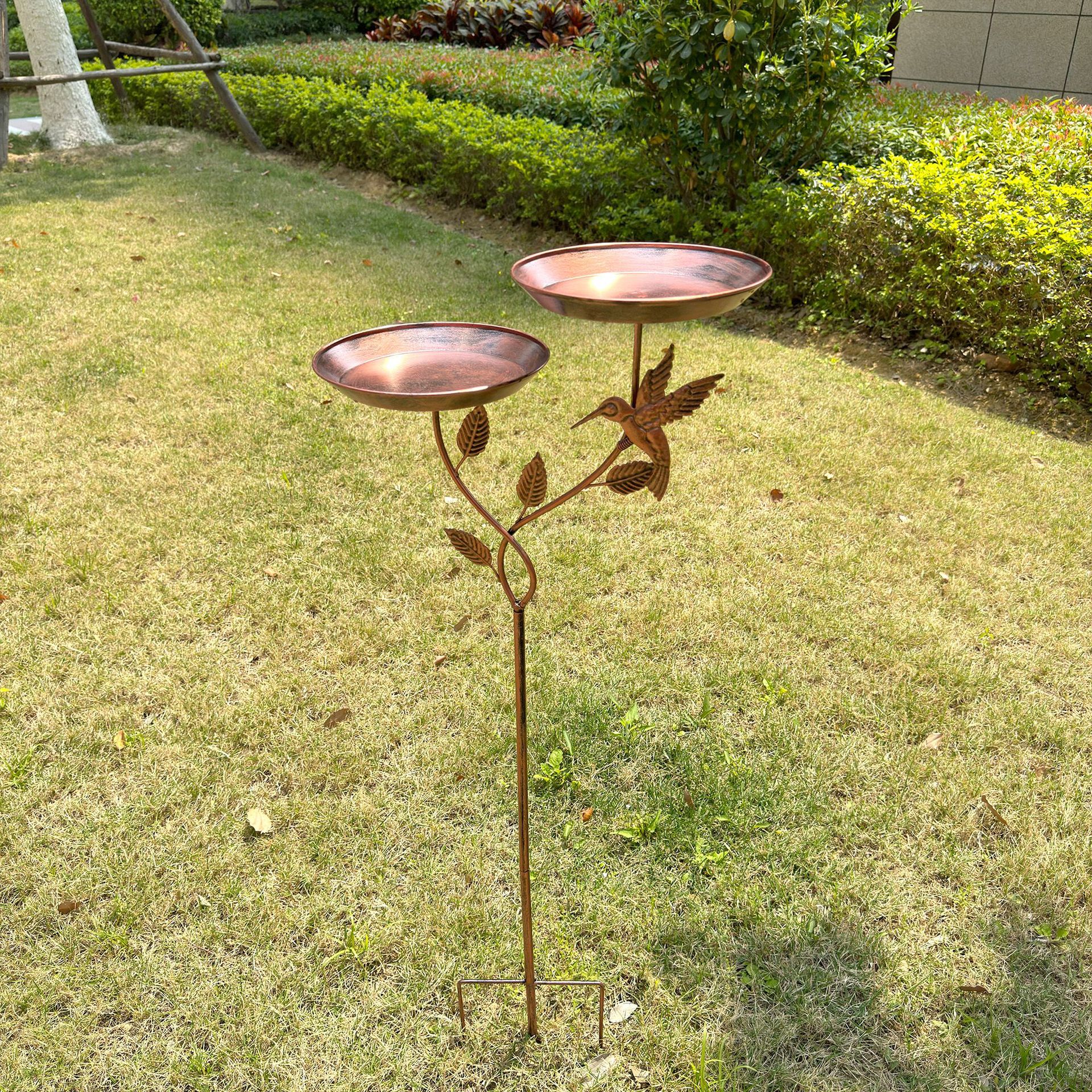Retro Iron Bird Feeder Craft Decorative Ground Stake