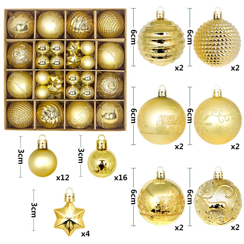 Painted Shaped Paper Box Electroplating Ball Pendant - Gold