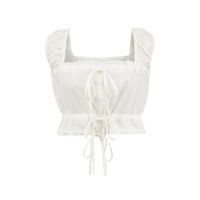 New Summer Lace Bow Drawstring Small Top Lace Elastic Short Pantskirt Skirt Suit Top M - Shop at LoveMi