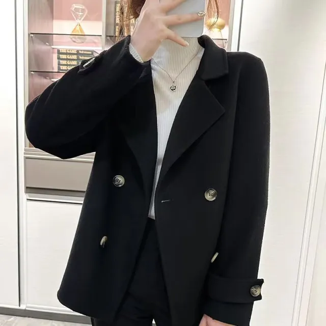 Short Handmade Fall Winter Coat Loose Black - Shop at LoveMi