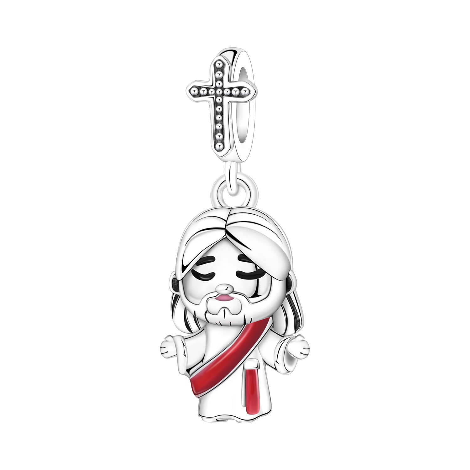 Silver-Plated Cross Charm Connector, picture 8 of 8