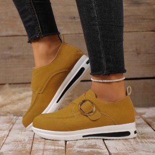 Solid-color Front-laced Casual Slip-on Womens Shoes