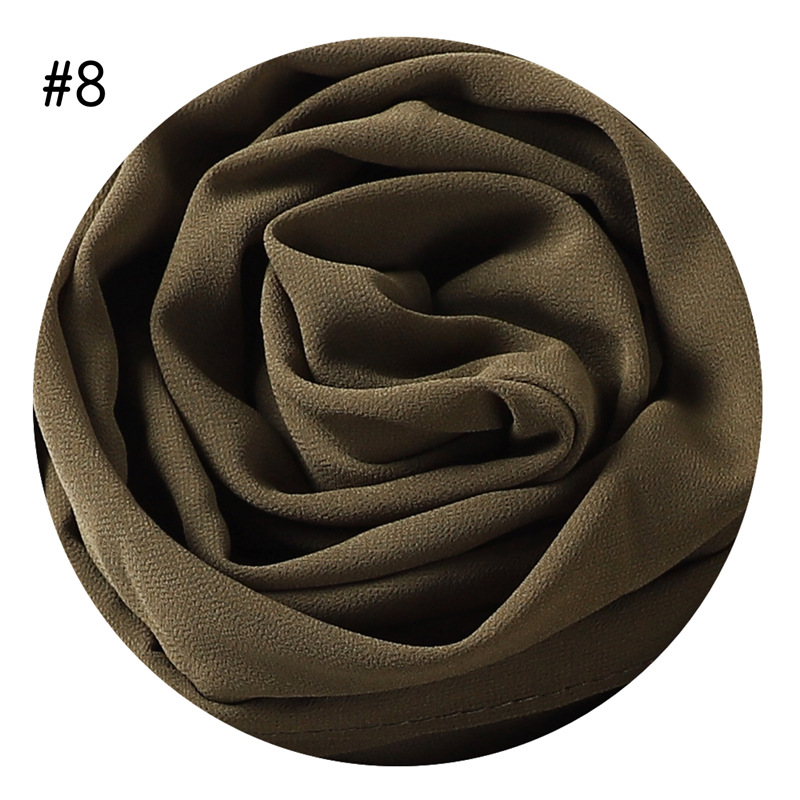 Solid Color Pearl Chiffon Scarf Head Covering Monochrome