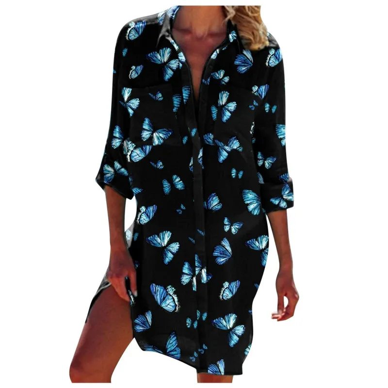 Women's Creative Loose Print Holiday Beach Shirt - Ncs01225060301