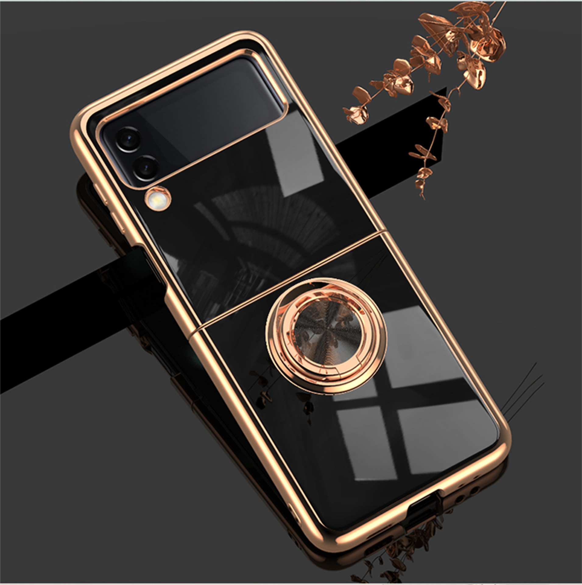 Phone Case Electroplated Magnetic Ring Soft Shell Bracket Protective Sleeve