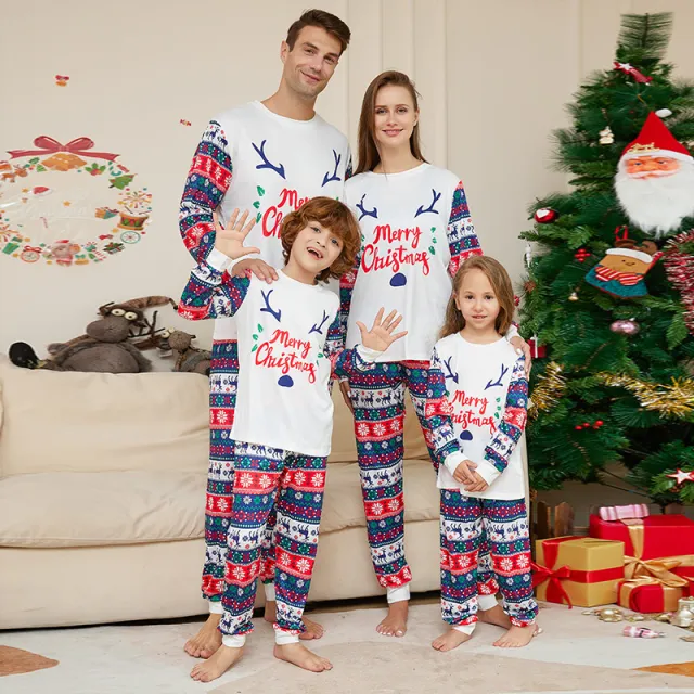 Home Wear Antlers Printed Pajamas Suit White - Shop at LoveMi