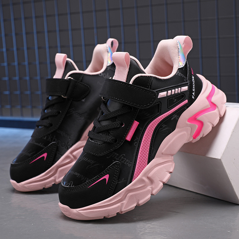 Waterproof Leather Girls Casual Sneaker - Image 1