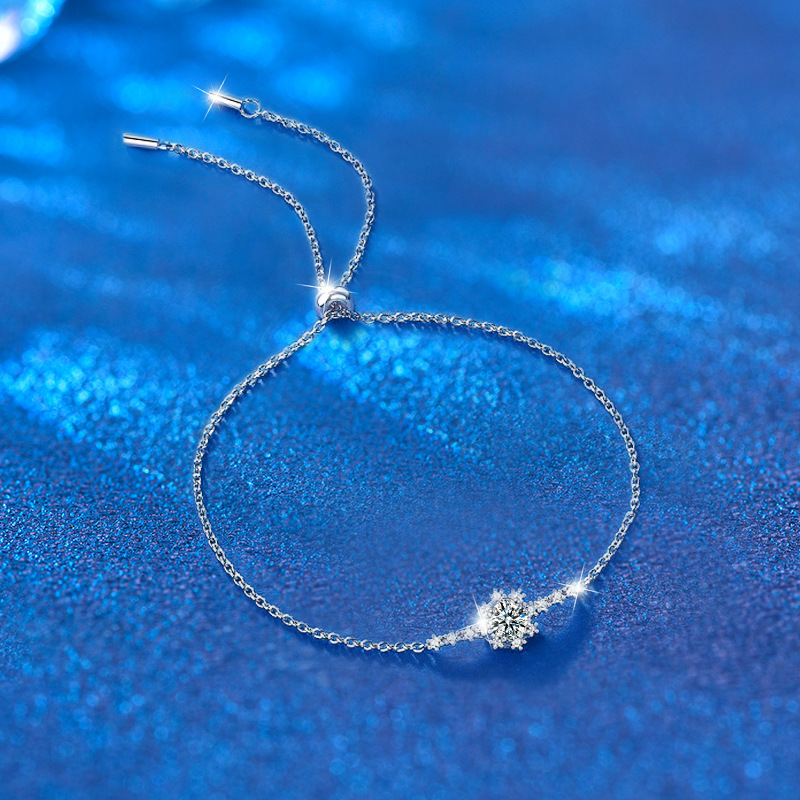 925 Sterling Silver Bracelet Girls' High-grade Moissanite Bracelet