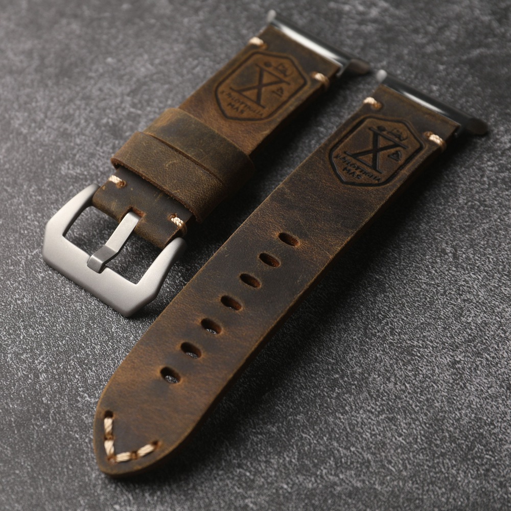 Vintage Distressed Genuine Leather Watch Strap