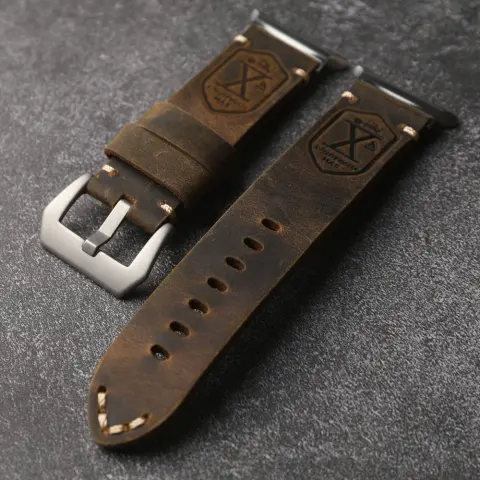 Vintage Distressed Genuine Leather Watch Strap