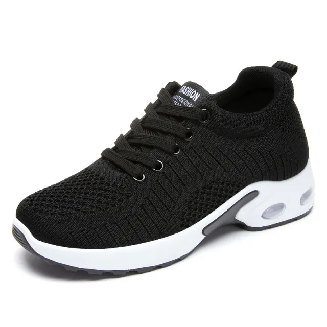 Plus Size Running Air Cushion Casual Sneaker Women Black - Shop at LoveMi