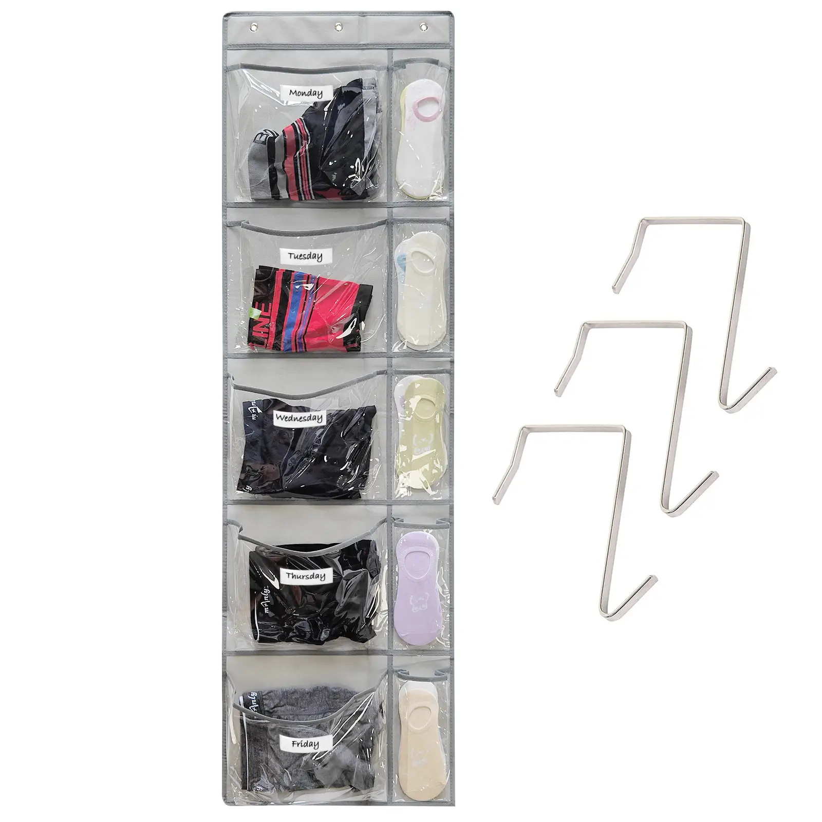 Foldable Storage Bag For Childrens Clothes Mounted On The Door