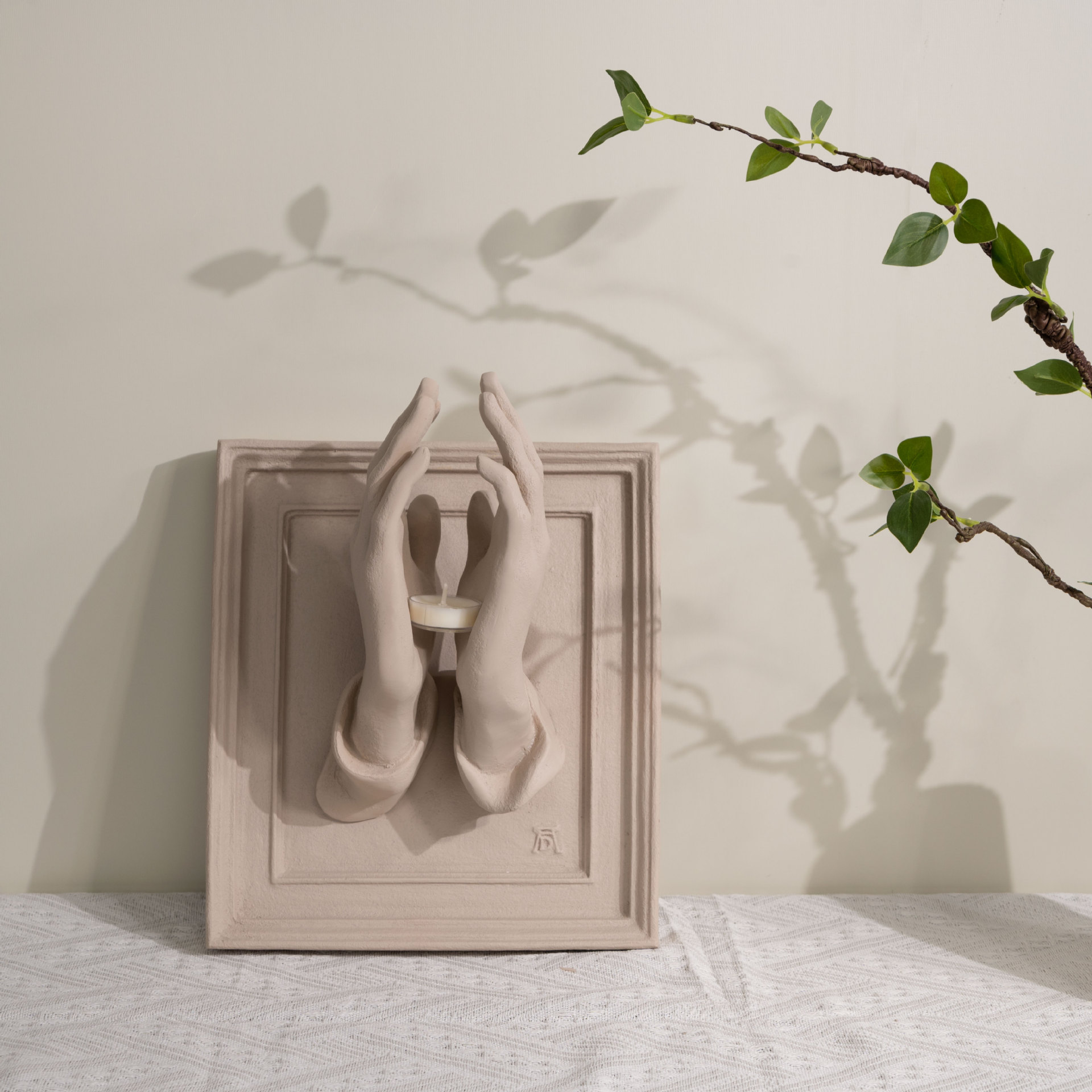 Prayer Hands Handcrafted Artistic Aromatherapy Candle Holder