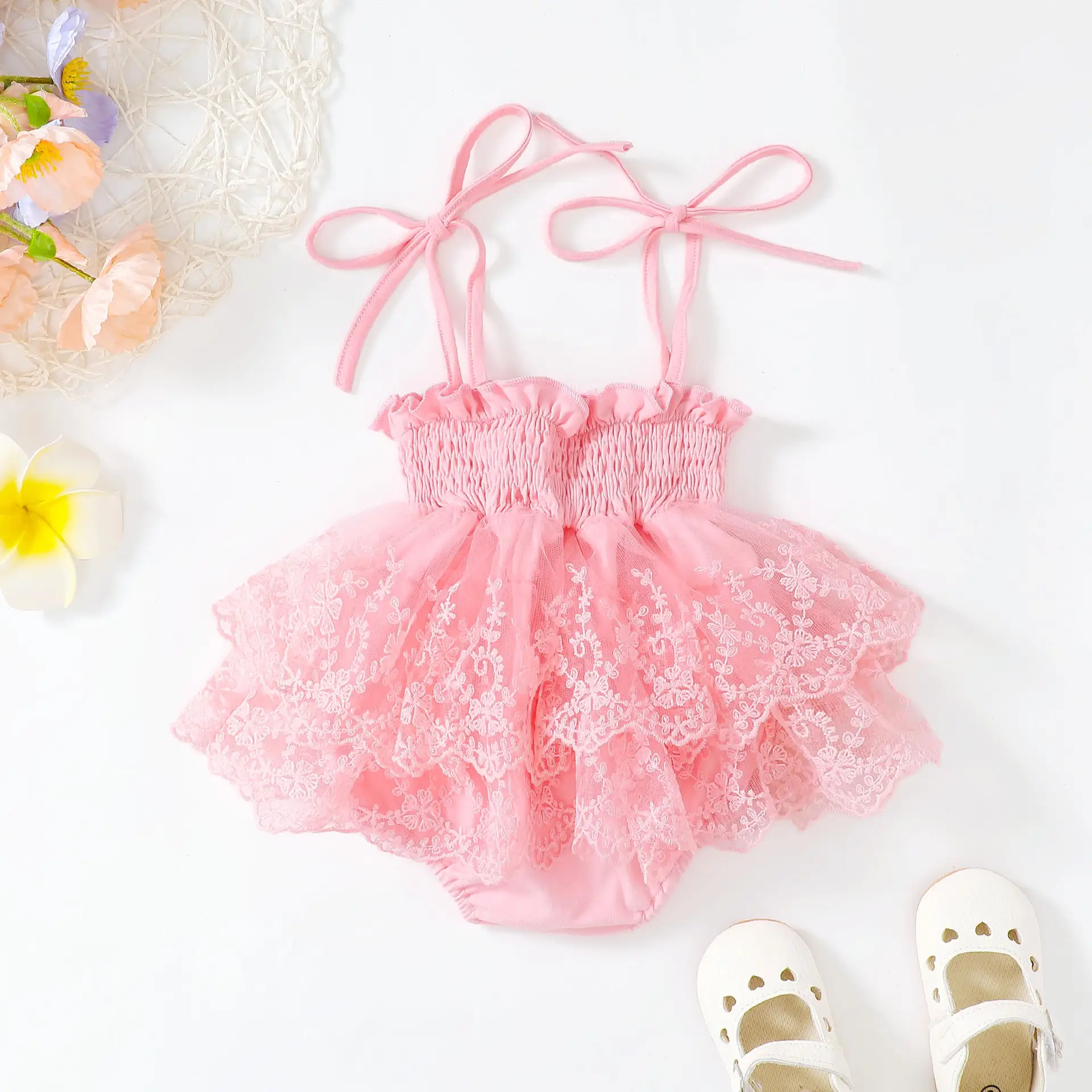 Children's Stitching Lace Yarn Princess Dress