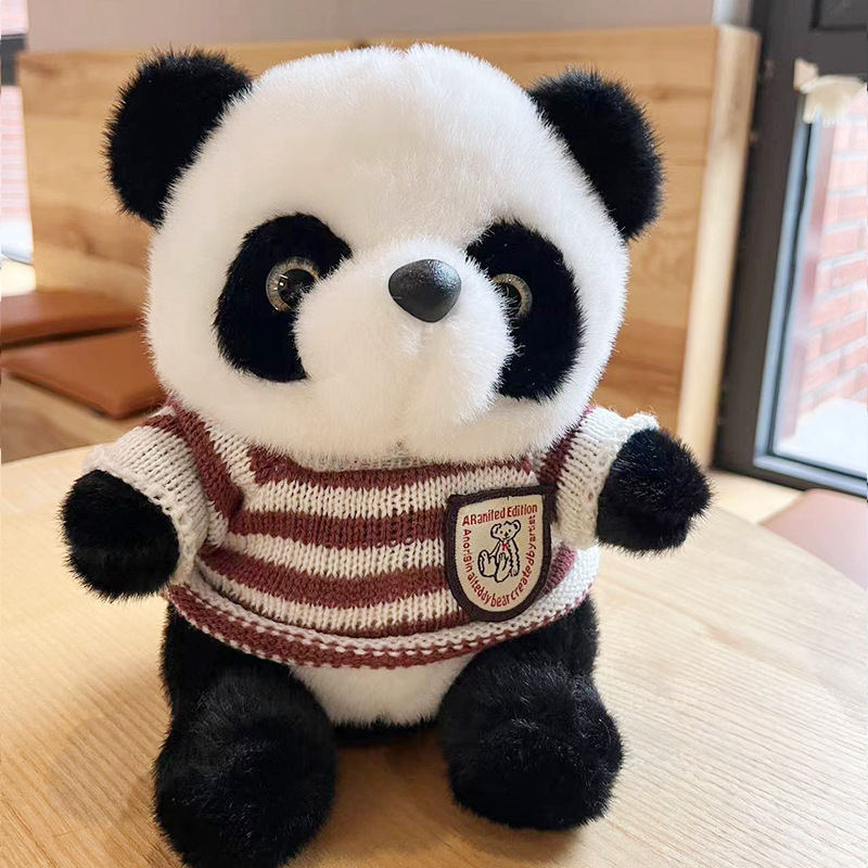 Red Stripe Style Sweater Panda