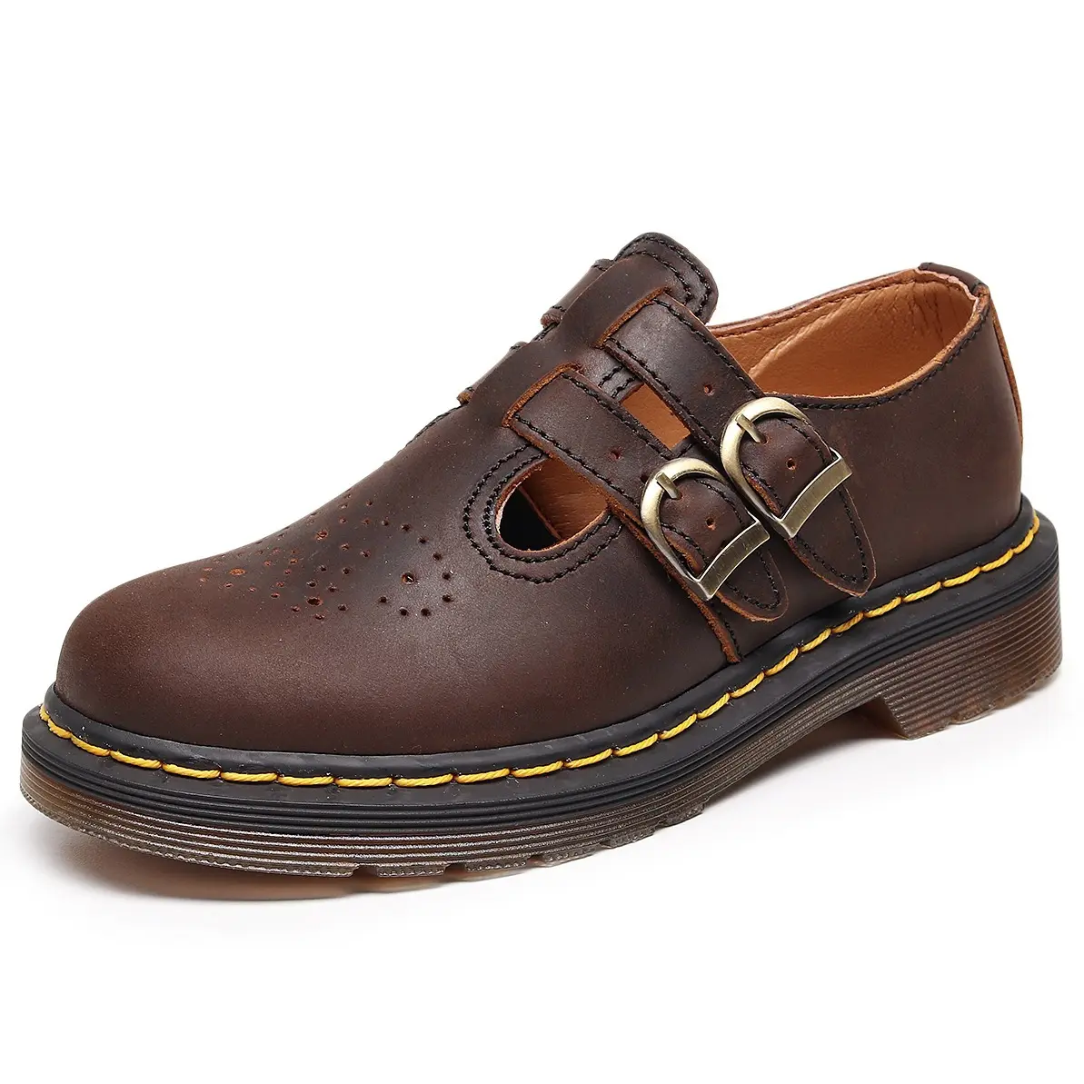 Genuine Leather Low-Top Womens Horse Brown Fashionable