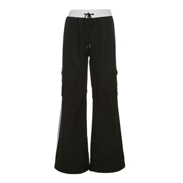 Women's High Waist Striped Ankle tied Casual Pants Black - Shop at LoveMi