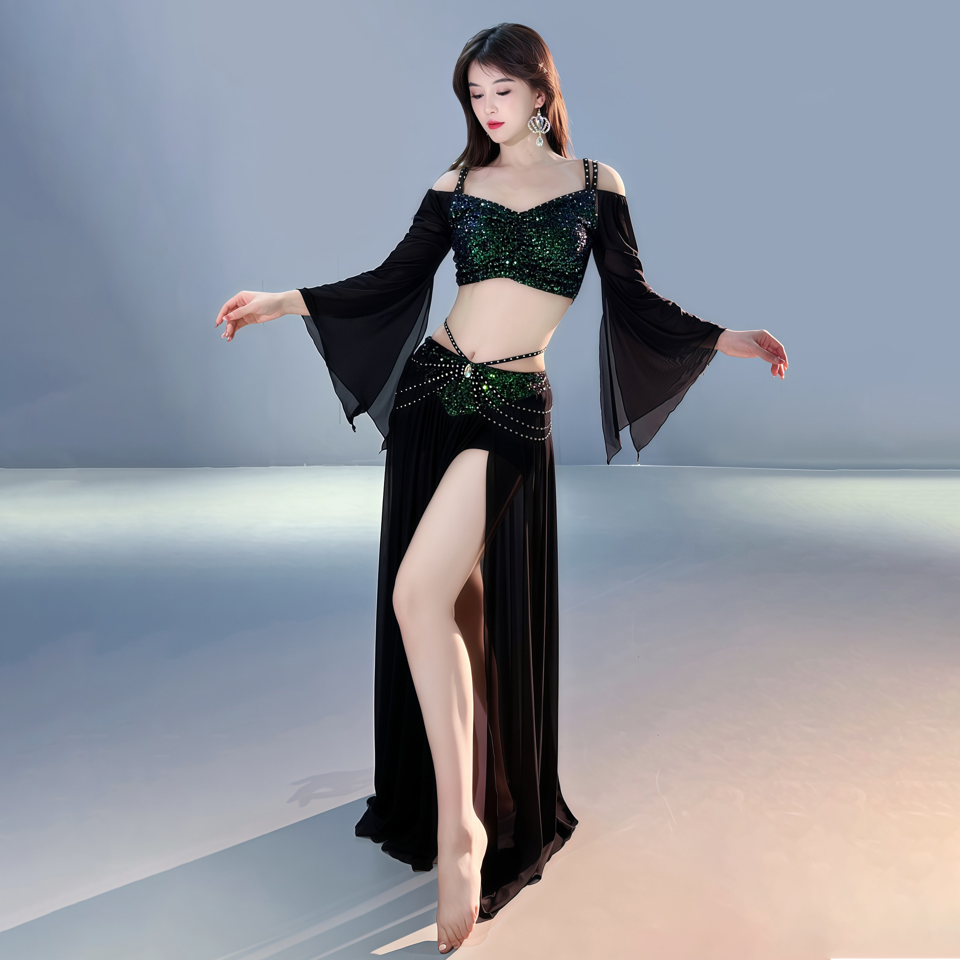 Small Niche Design Belly Dance Costume Sequins - Image 3