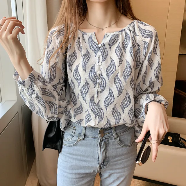 Women's Long sleeved Printed Shirt - Shop at LoveMi