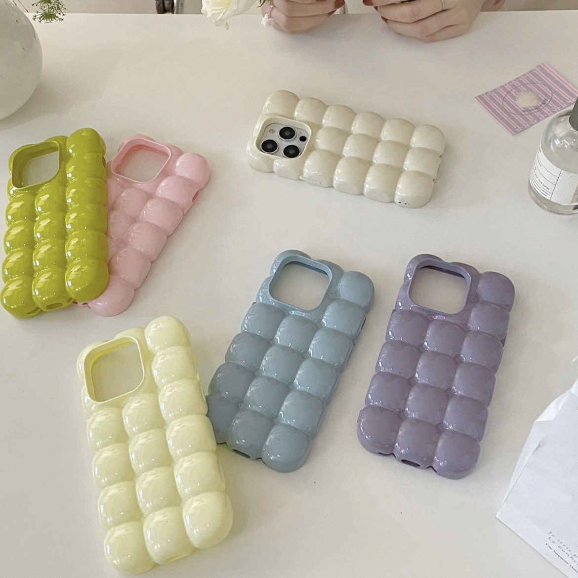 Solid Color Macarons Egg Waffle Phone Case - Image 6