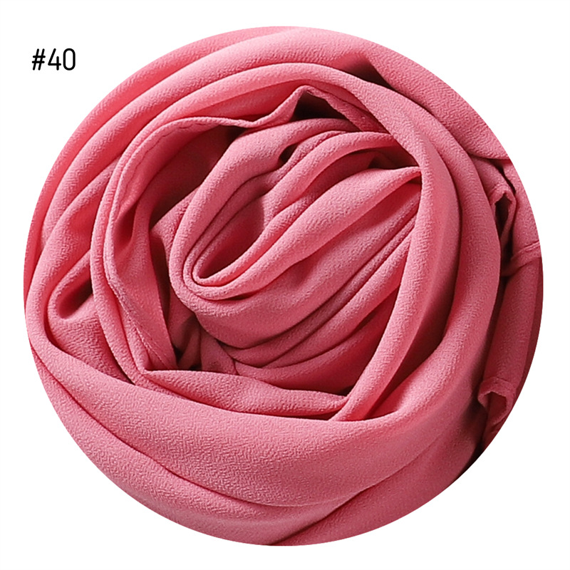 Solid Color Pearl Chiffon Scarf Head Covering Monochrome