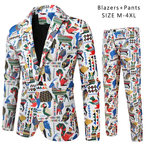 Digital New Print Leisure Suits for Men Two-piece Set